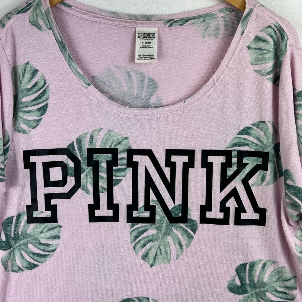 Pink Victoria's Secret Womens Graphic Sleepwear Cropped Top Size M Short Sleeve - Picture 3 of 9